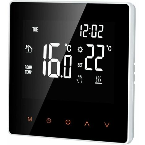 WIFI Smart Thermostat for Electric Floor Heating, Touch LCD Display, Digital Temperature Controller, Programmable Electric Floor Heating Thermostat for Home, School, Office, Hotel-White