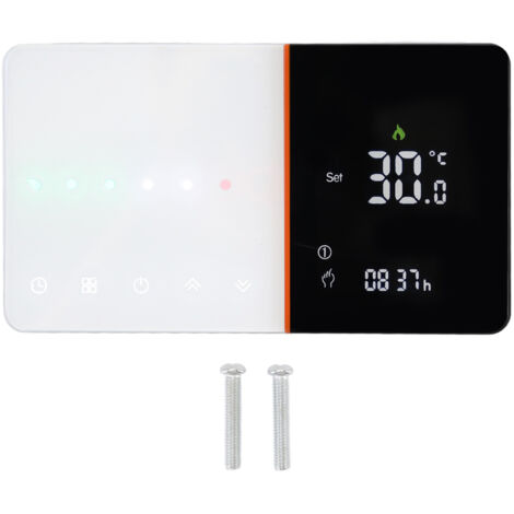 Wifi Smart Thermostat Programmable with Temperature Humidity PM2.5 Detection Voice Control AC 95‑240V White for Gas Boiler