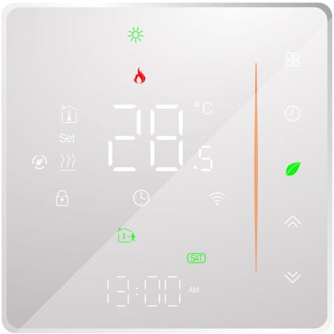 DECDEAL WiFi Smart Thermostat Temperaturregler, wöchentlich programmierbar, mobile App/Sprachsteuerung, kompatibel mit Alexa/Google Home, weiß, für elektrische Fußbodenheizung, 16 A