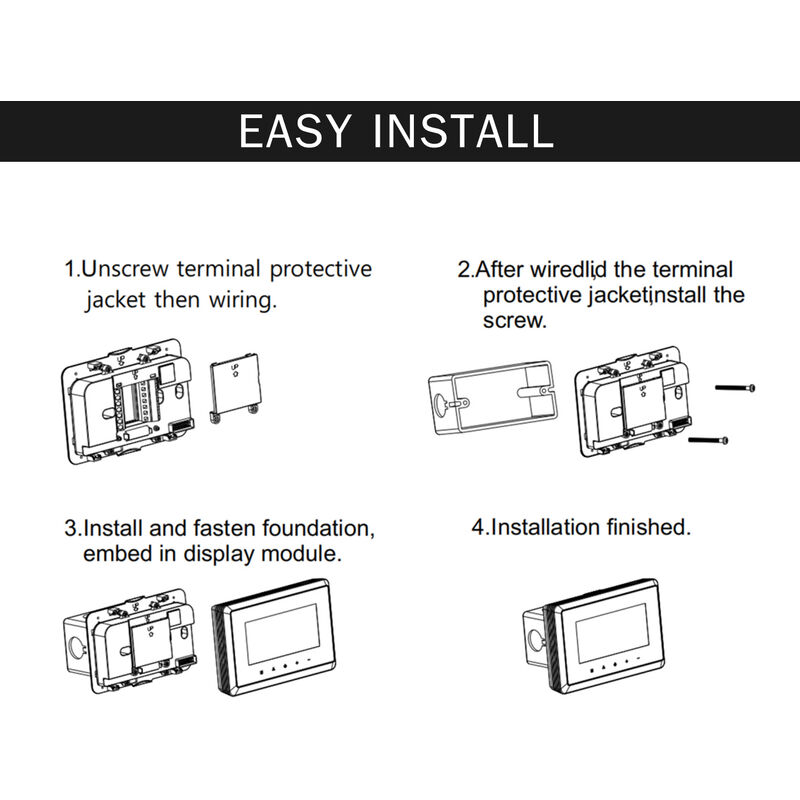 

Asupermall - Wifi termostato programable con 4 pulgadas de pantalla tactil compatible con Alexa Google Inicio Etapas Hasta 3H / 2C 2H / 1C Control de