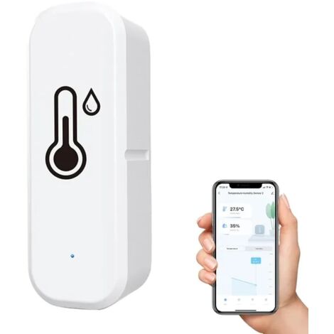 WiFi Thermometer and Hygrometer with Data Storage, Wireless Measurement, Smart Sensor Controllable via App