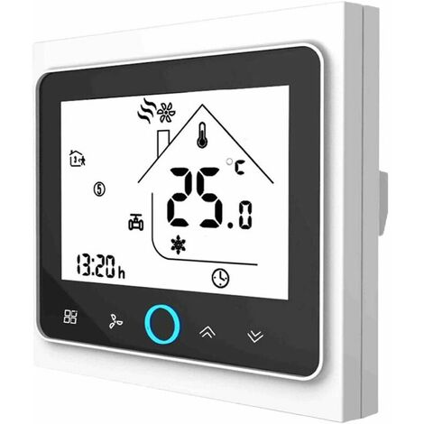 WiFi Thermostat for Gas Boiler, Smart Thermostat, LCD Display (TN Screen), -White/Black