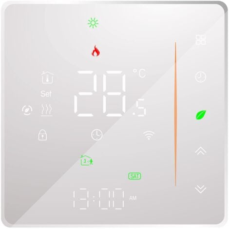 BEIJIYI WiFi-Thermostat – Fußbodenheizungsthermostat – App-Steuerungsunterstützung – Sprachsteuerung kompatibel mit Alexa/Google Home – für Warmwasserbereitung (weiß)