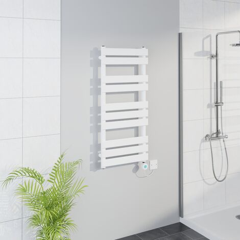 WiFi Thermostatic Flat Towel Rail Timer White 1000x450mm