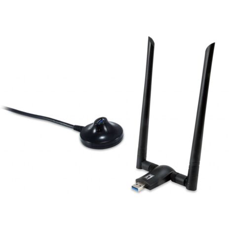 WIFI USB DUALBAND LEVEL ONE WUA-1810E AC1200 300MB EN 2,4GHZ Y 867MB EN 5GHZ USB 3.0 2 ANTENAS DESMONTABLES