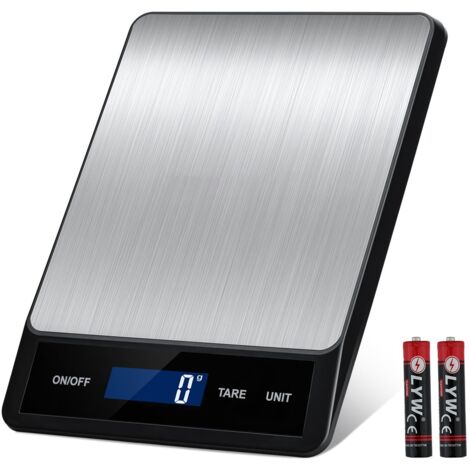 Wigearss Balance de Cuisine Numérique, Précision 15 kg/1 g, 6 Unités de Pesée, Balance Alimentaire de Haute Précision avec Fonction Tare et Écran LCD Rétroéclairé