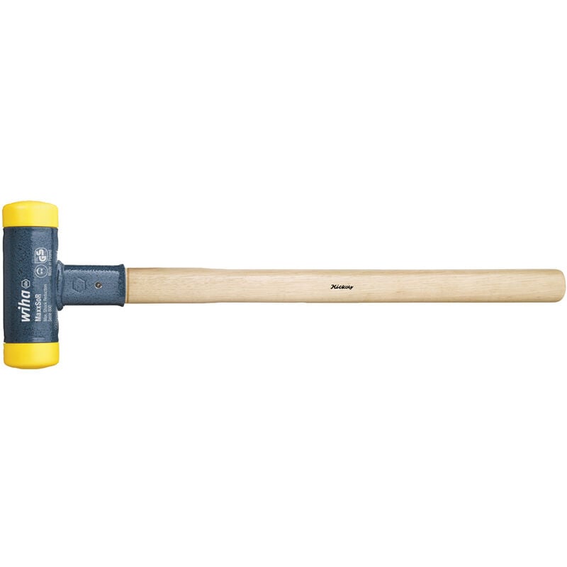 Wiha - Soft-faced hammer dead-blow with hickory wooden handle, round hammer face 50, 385 mm (02097)