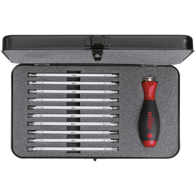 Wiha - 12 Piece Screwdriver Box with Interchangeable Blade Set SYSTEM 6