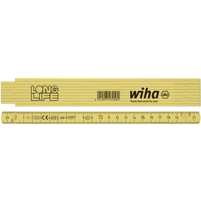

27058 27058-METRO PLEGABLE 4102000 LONGLIFE 2 M REF. 41020001, COLOR, 2MM - Wiha