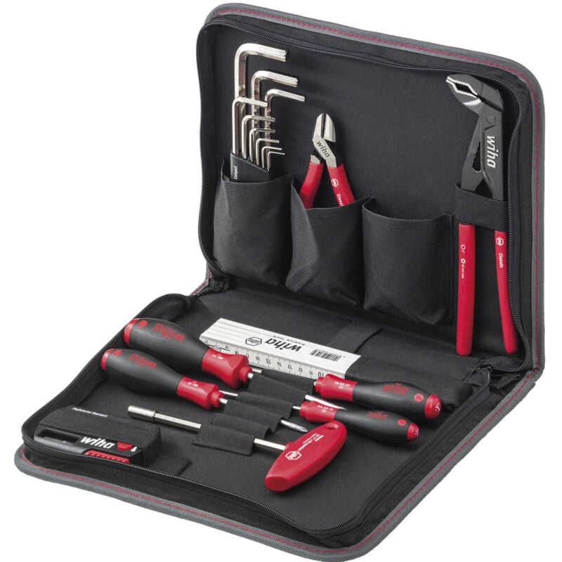 Werkzeug Set Mechaniker gemischt 31-tlg. in Werkzeugmappe i i kompakte Grundausstattung inkl. Tasche i robust und platzsparend (36388) - Wiha