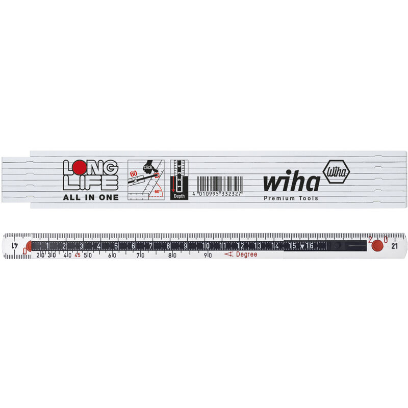 

33232 - METRO PLEGABLE LONGLIFE ALL IN ONE DE 2 M 4102007, WHITE - Wiha