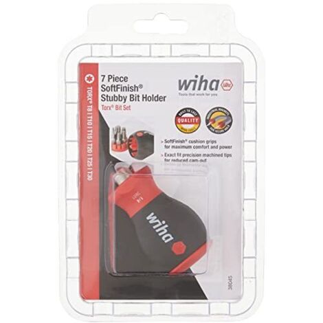 Wiha 38045 Stubby Screwdriver with six-in-one Insert bit, Torx
