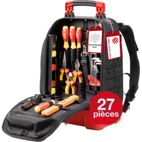 Wiha 45528 Sac à Dos Outils Électricien Noir Rouge 27 pcs