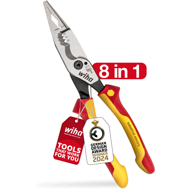 Wiha 45705 Multifunctional Pliers 8in1 Industrial Electric 209mm
