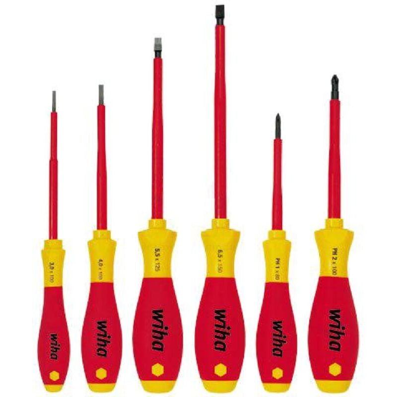 Adnauto - wiha - 6 tournevis isole cruciforme ph et plat