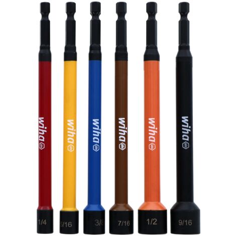 Wiha 70486 Set di 6 dadi magnetici con codice colore
