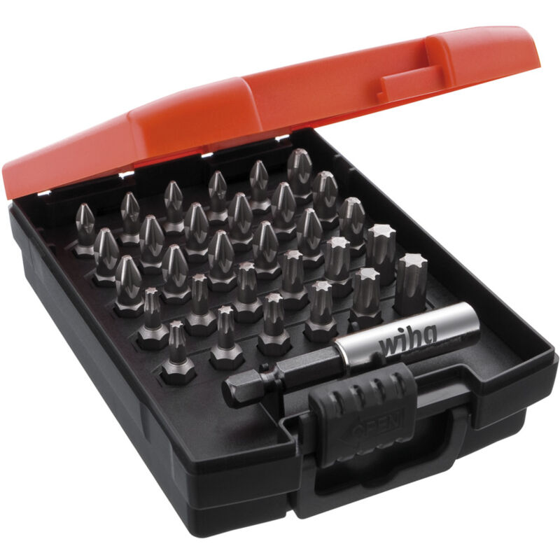 Wiha - Boites d'embouts Standard 25 mm torx®, Pozidriv 31 pcs 1/4' C6,3 dans un coffret (36310)
