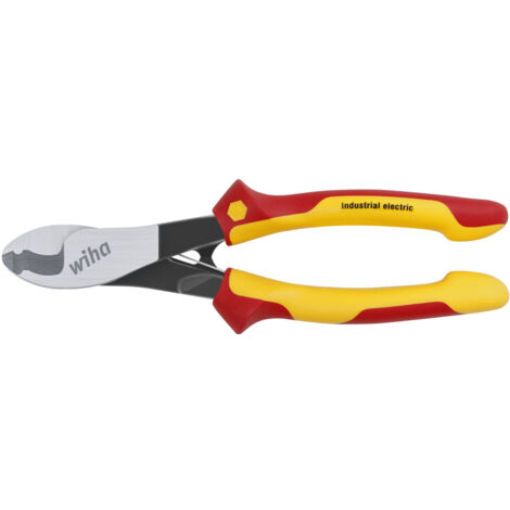 Wiha Alicates para corte de cables Industrial electric con resorte de apertura conectable y desconectable 180 mm, 7" (43661)