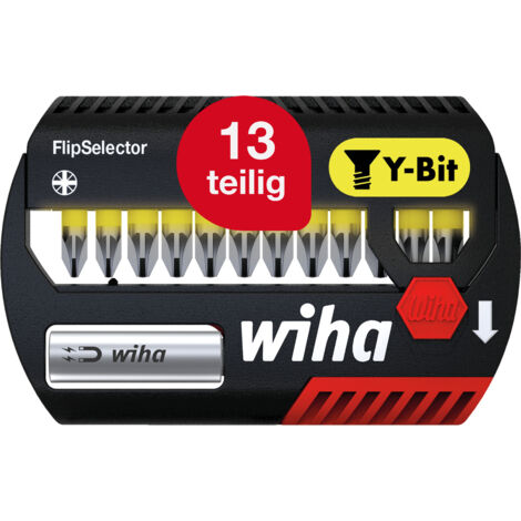 Wiha Bit Set FlipSelector Y-Bit 13-tlg. I 25 mm, TORX  1/4" C6,3 I magnetischer Bithalter I Impact- & Schlaugschrauber geeignet (41828)
