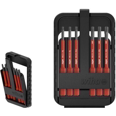 WIHA Bit Set slimBit electric TORX® 6-tlg. I inkl. slimBit-Box I flexibel, kompakt, mobil I VDE geprüft (43153)