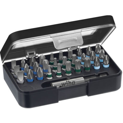 Wiha Bit Set Standard 25 mm gemischt 31-tlg. 1/4" C6,3 in Box mit Gürtelclip (41126)
