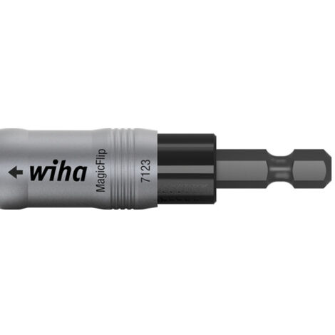 Wiha Bithalter MagicFlip Force magnetisch mit Ringmagnet, Universalhalter 62 mm, extra starke magnetische Bit Halterung 1/4" für Akkuschrauber