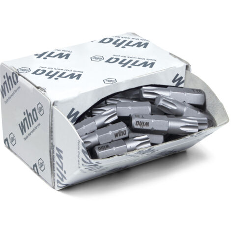 Wiha Boites d'embouts Standard 25 mm TORX® (T30) 50 pcs 1/4" C6,3 en assortiment (08069)