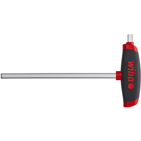 Wiha Clé mâle avec manche en T ComfortGrip Six pans MagicRing® avec lame latérale, chromée mat 3.0 mm (45440)
