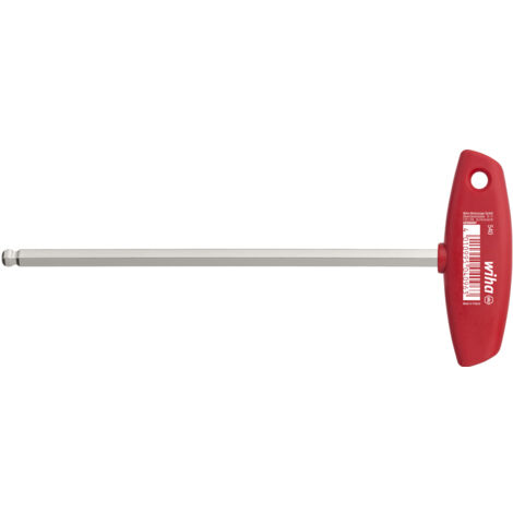 Wiha Clé mâle avec manche en T Six pans à tête sphérique nickelée brillante 4.0 mm (04111)