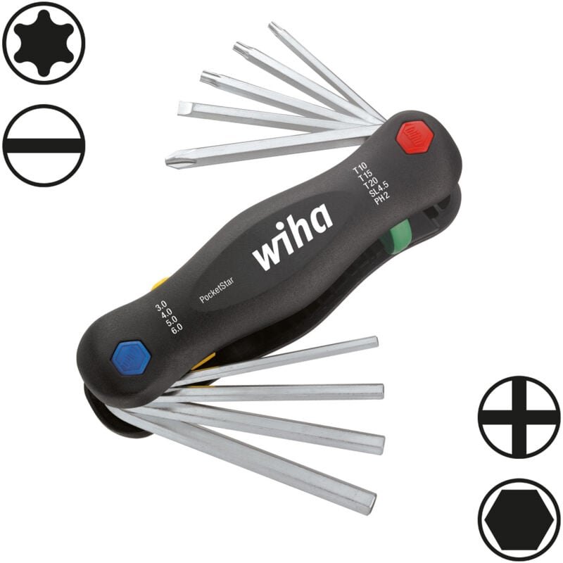 Wiha - Multitool PocketStar mélangé 9 pcs (25293)