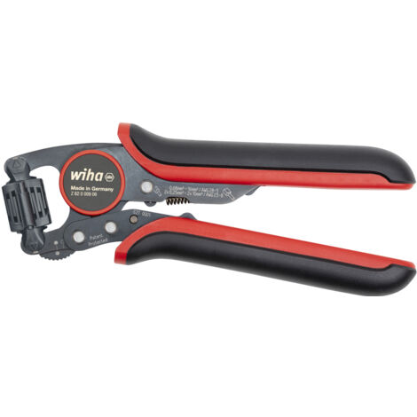 Wiha crimpadora automática para terminales de cable, con presión cuadrada con cabezal de crimpado giratorio  193 mm, 0.08 - 16 (45223)