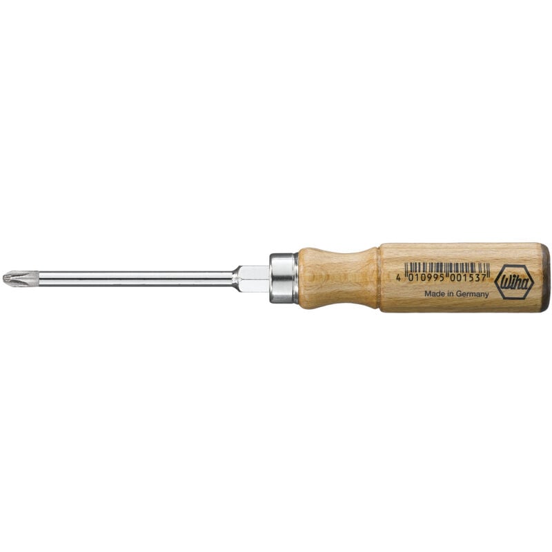 

Destornillador 221 tamaño PZD 3 hojas L.150mm tamaño madera redondo con 6KT Ans.WIHA