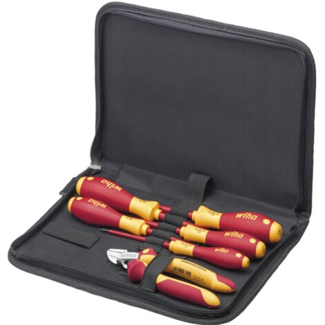 WIHA electrician's tool set (33969), screwdriver, diagonal cutters, 6 pcs. in bag