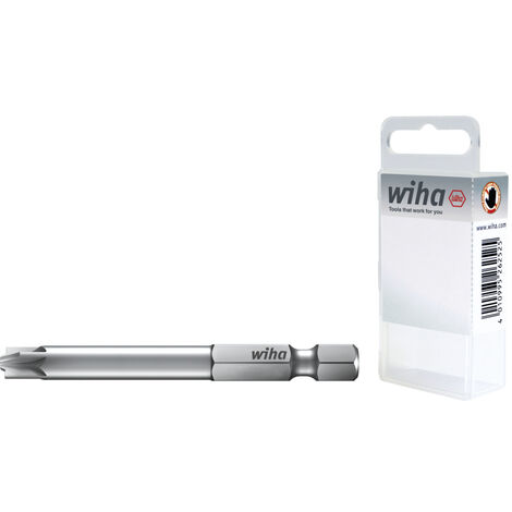 Wiha Embout Professional 70 mm PlusMinus/Pozidriv 1/4" E6,3 dans un coffret 2 pcs (36082)
