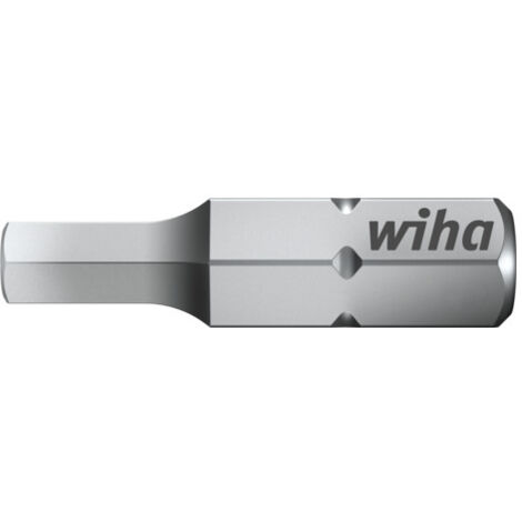 Wiha Embout Standard 25 mm Six pans percé 1/4" C6,3 TR3,0 (25562)