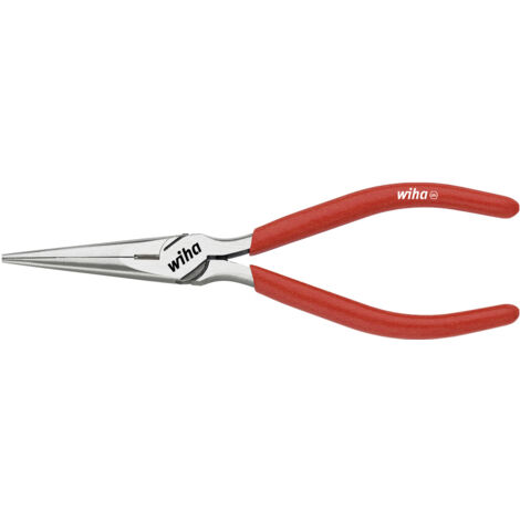 Wiha Feinmechaniker-Flachrundzange Classic mit Schneide und Öffnungsfeder gerade Form 160 mm, 6 1/2" (36483)