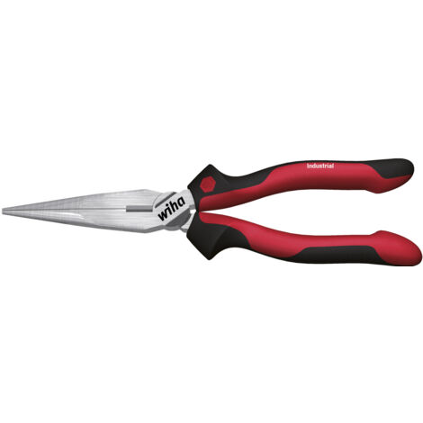 Wiha Flachrundzange Industrial mit Schneide gerade Form 200 mm, 8" (32323)