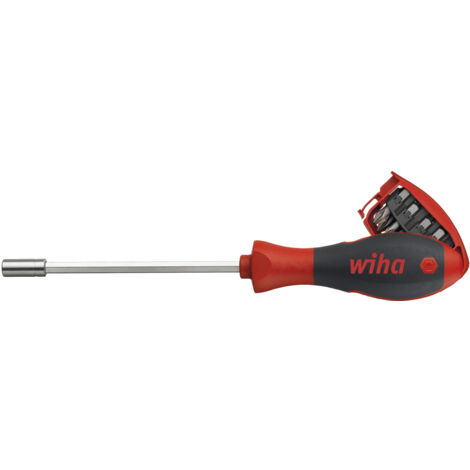 Wiha Giravite con portainserti a magazzino, magnetico Assortiti, con 8 inserti, 1/4" (32901)