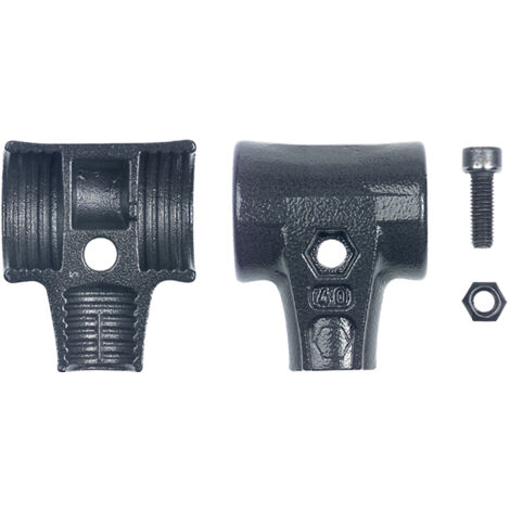 Wiha Hammerschalen Set mit Schraube und Sicherungsmutter für Safety Schonhammer 80 (26672)