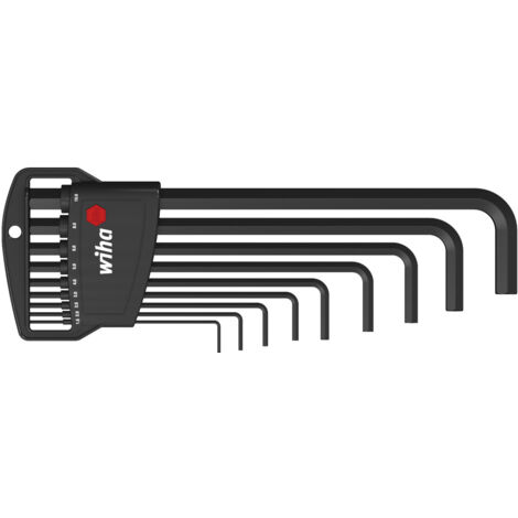 Wiha Jeu de clés mâles en étui Classic Six pans, 9 pcs, oxydé noir (06386)