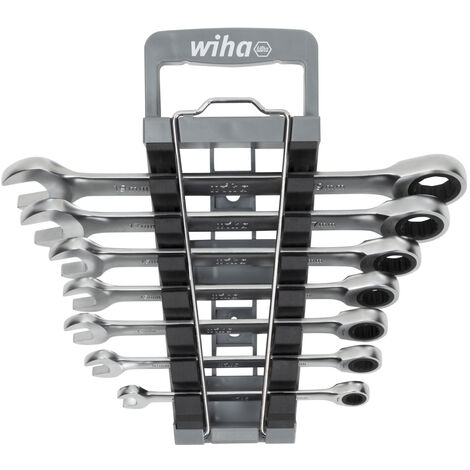 Wiha Jeu de clés mixtes à cliquet et à fourche 7 pièces dans un étui (45244)