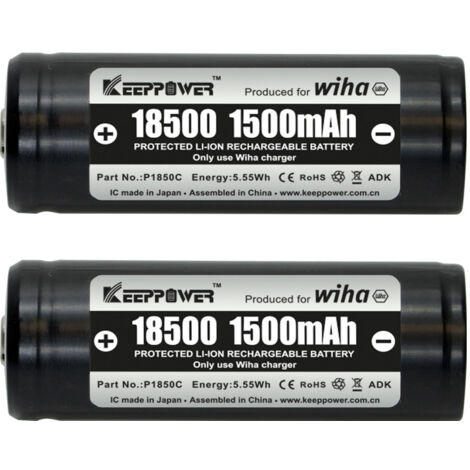 Wiha Jeu de piles18500 Li-Ion 2 pcs dans un coffret (41914)