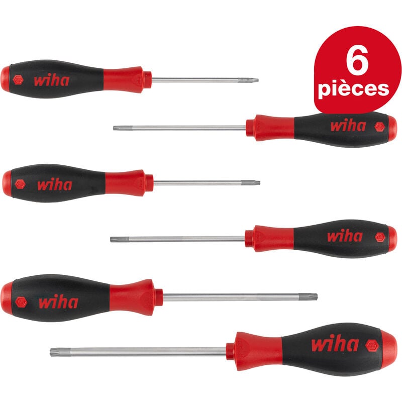 Wiha - Jeu de tournevis SoftFinish® torx® Tamper Resistant 6 pcs (24506)