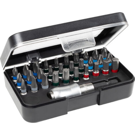 Wiha Jeu d'embouts standard de 25 mm mélange de 31 pièces de 1/4" C6,3 dans un coffret et clip attache-ceinture compris (41131)