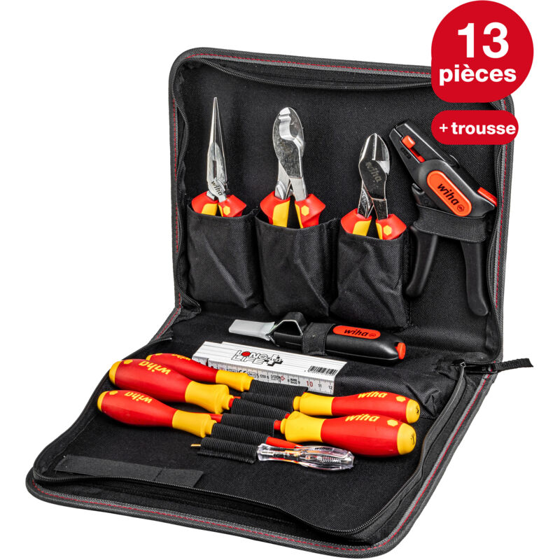 Jeu d'outils électricien Jeu mixte de 13 pcs y compris classeur à outils (36389) - Wiha