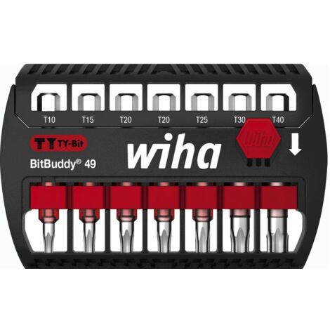 Wiha Juego de bits BitBuddy®, bits en TY de 49 mm TORX®, de 7 unid. de 1/4" E6,3 (42115)
