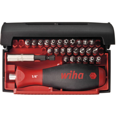Wiha Juego de bits Collector Security Standard de 25 mm en surtido, de 27 unid. de 1/4", en caja (09393)