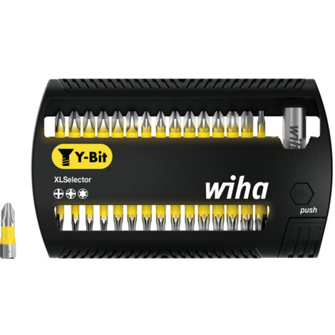 Wiha Juego de bits XLSelector, bits en Y de 25 mm Phillips, Pozidriv, TORX®, de 31 unid. de 1/4" C6,3 (41832)