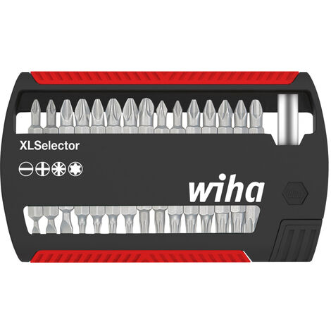 Wiha Juego de bits XLSelector Standard de 25 mm en surtido, de 31 unid. de 1/4" C6,3 (29417)