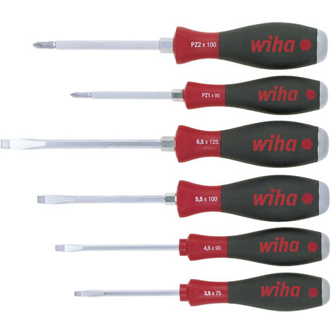 Wiha Juego de destornilladores SoftFinish® Ranurado con varilla hexagonal continua y plancha de acero maciza (21251)